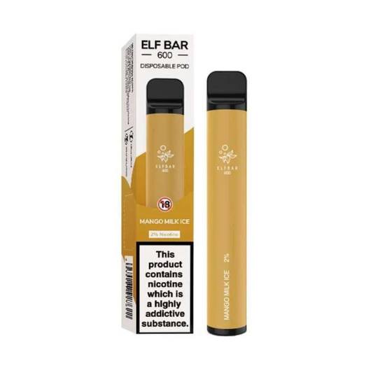 Elf Bar Disposable 600 Puffs | Mango Milk Ice