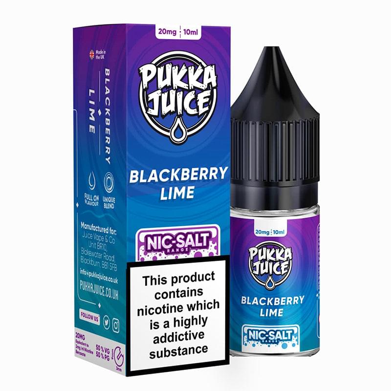 BLACKBERRY LIME  Nic Salt E-Liquid by PUKKA JUICE