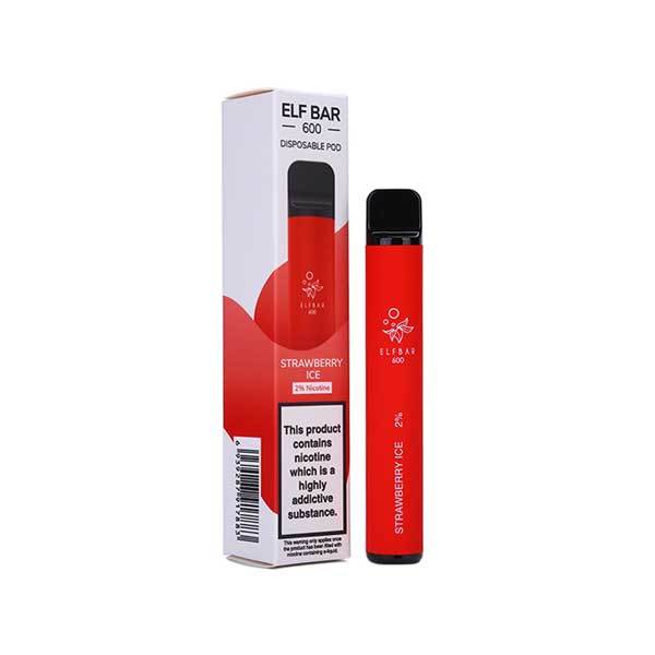 Elf Bar Disposable 600 Puffs |  Strawberry Ice