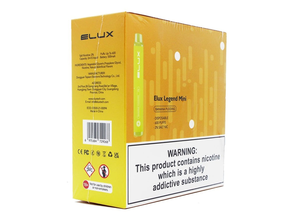 Elux Legend Mini 600 Puff Disposable Vape | Box of 10