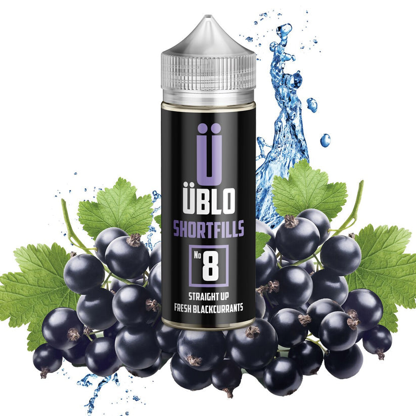 UBLO 100ml Shortfill E-liquid - No-8 Straight Up Fresh Blackcurrants